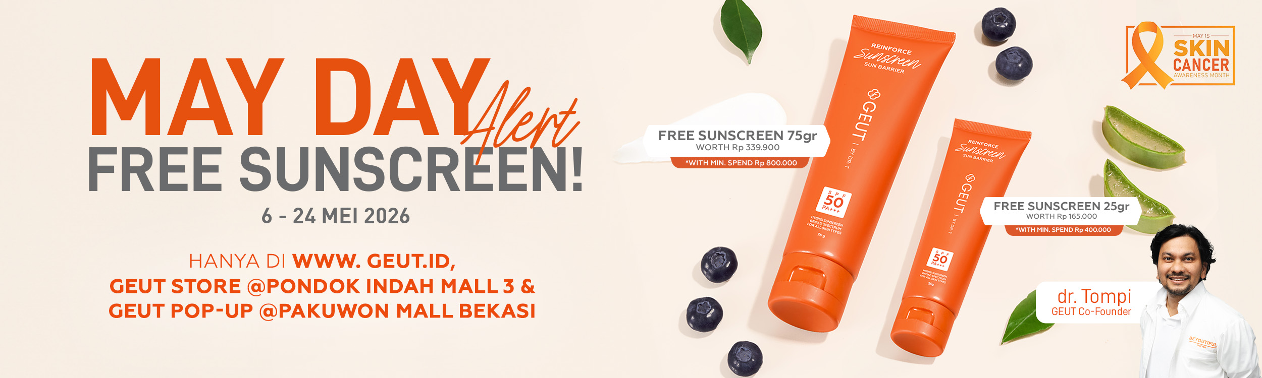 MAY DAY ALERT ! Free Sunscreen !